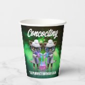 おもしろい不機嫌猫サイエンティスト誕生日 紙コップ (裏面)