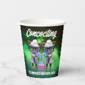 おもしろい不機嫌猫サイエンティスト誕生日 紙コップ (正面)