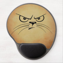 おもしろい不機嫌猫ジェルマウスパッド