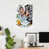 おもしろい不機嫌科学者先生歓迎ポスター ポスター (ホームオフィス)