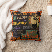 おもしろい不気味かわいいハロウィーンブラックキャットカボチャ クッション (ブランケット)