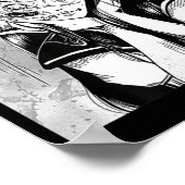 おもしろい不気味なホラーマンガアニメ女性の目ハロウィーン ポスター (角)