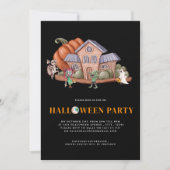 おもしろい不気味な家ハロウィーンの衣装パーティー 招待状 (正面)