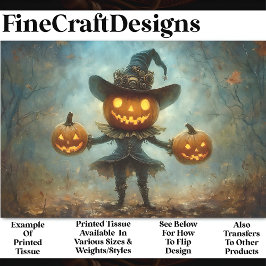 おもしろい不気味カボチャ頭AB3デコパージュ 薄葉紙