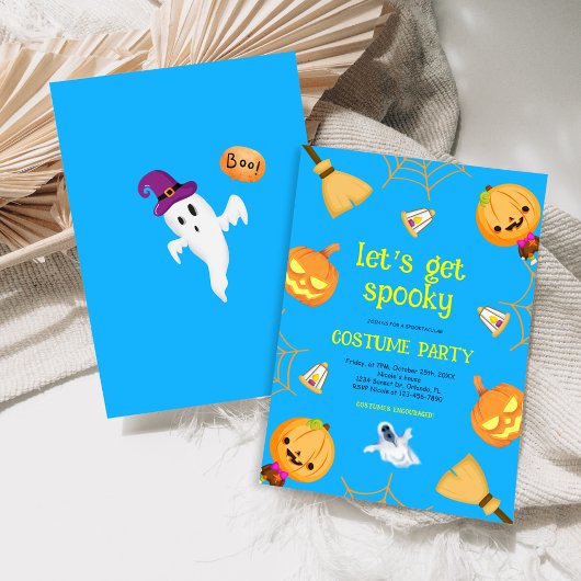 おもしろい不気味キッズハロウィーンの衣装パーティー 招待状
