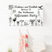 おもしろい不気味ハロウィーンカクテルパーティー歓迎 横断幕 (インサイチュ)