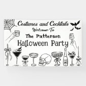 おもしろい不気味ハロウィーンカクテルパーティー歓迎 横断幕 (横)