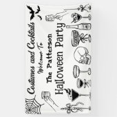 おもしろい不気味ハロウィーンカクテルパーティー歓迎 横断幕 (縦)