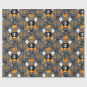 おもしろい不気味ハロウィーンパターン ラッピングペーパー (フラット)