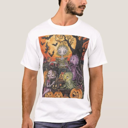 おもしろい不気味ハロウィーンモンスターマッシュTシャツ。 Tシャツ (正面)