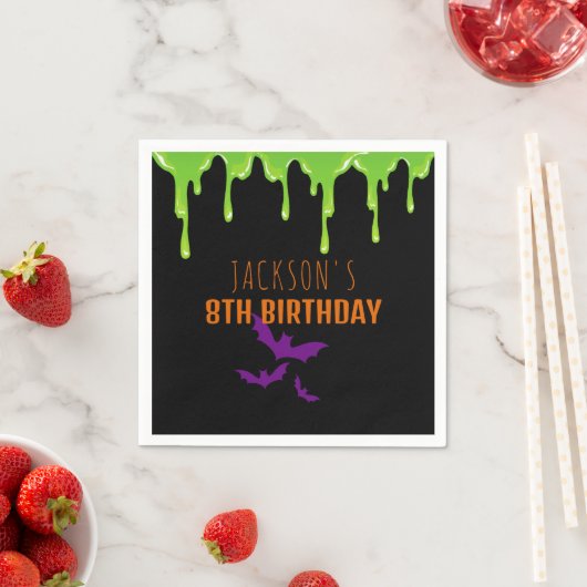 おもしろい不気味ハロウィーン子供の誕生日パーティー スタンダードカクテルナプキン (インサイチュ)