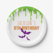 おもしろい不気味ハロウィーン子供の誕生日パーティー ペーパープレート (正面)