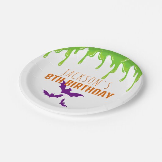 おもしろい不気味ハロウィーン子供の誕生日パーティー ペーパープレート (アングル)