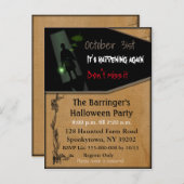 おもしろい不気味ハロウィーン葉書招待状 インビテーションポストカード (正面/裏面)