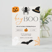 おもしろい不気味ハロウィーン誕生日パーティー招待状 招待状 (スタンド正面)