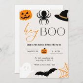 おもしろい不気味ハロウィーン誕生日パーティー招待状 招待状 (正面/裏面)