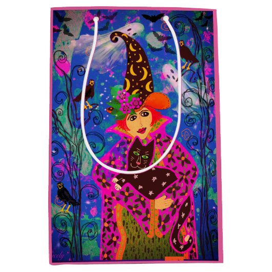 おもしろい不気味パーソナライズされたトリックまたは治療 ミディアムペーパーバッグ (正面)