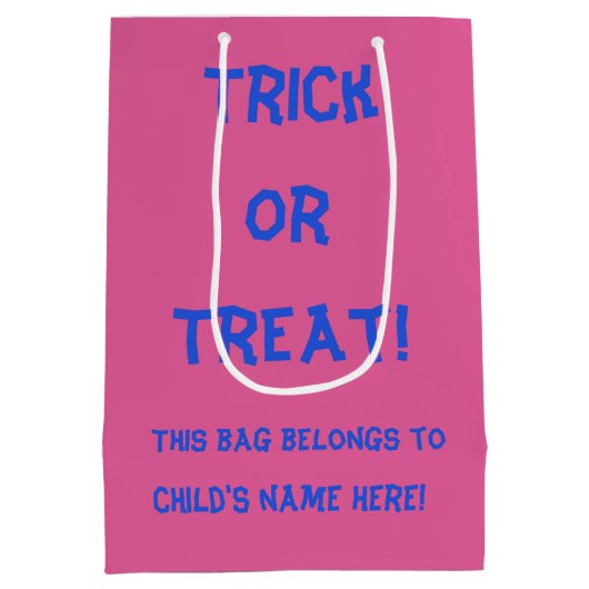 おもしろい不気味パーソナライズされたトリックまたは治療 ミディアムペーパーバッグ (裏面)