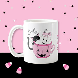 おもしろい不気味可愛いハロウィンのパーソナライズマグ コーヒーマグカップ