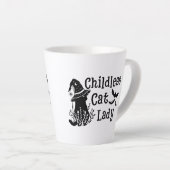 おもしろい不気味Cut Chilless Cat Lady カフェラテマグ (右アングル)