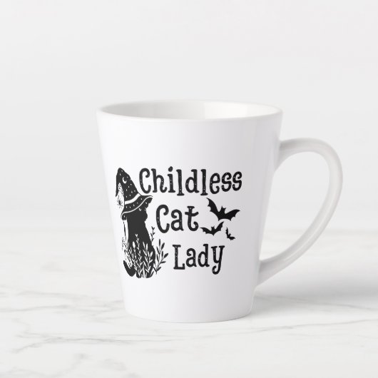 おもしろい不気味Cut Chilless Cat Lady カフェラテマグ (右)