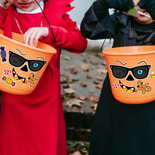 おもしろい不気味PumpkinアイコニックなウィンクSとトリート シール