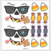 おもしろい不気味PumpkinアイコニックなウィンクSとトリート シール (シート)