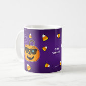 おもしろい不気味Pumpkin iconic winkSのみ!!! コーヒーマグカップ (正面左)