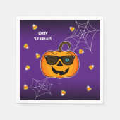おもしろい不気味Pumpkin iconic winkSのみ!!! スタンダードカクテルナプキン (正面)