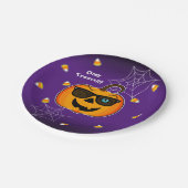 おもしろい不気味Pumpkin iconic winkSのみ!!! ペーパープレート (アングル)