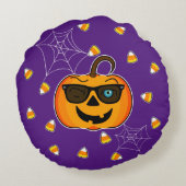 おもしろい不気味Pumpkin iconic winkSのみ!!! ラウンドクッション (裏面)