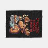 おもしろい与えもしマフィン男性へ フリースブランケット (正面(横))