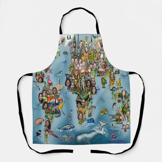 おもしろい世界地図 エプロン (正面)