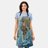 おもしろい世界地図 エプロン (着用した状態)