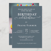 おもしろい丘の上のお誕生日ケーキパーティー 招待状 (正面/裏面)