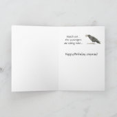 おもしろい丘の向こうのレイヴンとの誕生日 カード (内部)