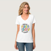 おもしろい両面バックツースクールデザイン Tシャツ (正面フル)