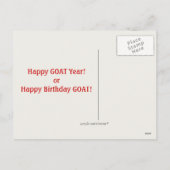 おもしろい中国の〔占星術の〕十二宮図ハッピーバースデーハッピーニューイヤー シーズンポストカード (裏面)