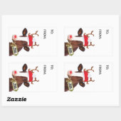 おもしろい乳牛のクリスマス衣装ギフトラベル 長方形シール (シート)