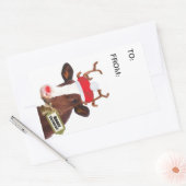 おもしろい乳牛のクリスマス衣装ギフトラベル 長方形シール (封筒)