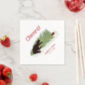 おもしろい乾杯！ 黒猫 vs クリスマスツリー ホリデー スタンダードカクテルナプキン (インサイチュ)