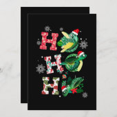 おもしろい亀のクリスマス シーズンカード (正面/裏面)