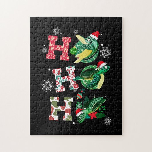 おもしろい亀のクリスマス ジグソーパズル (縦)