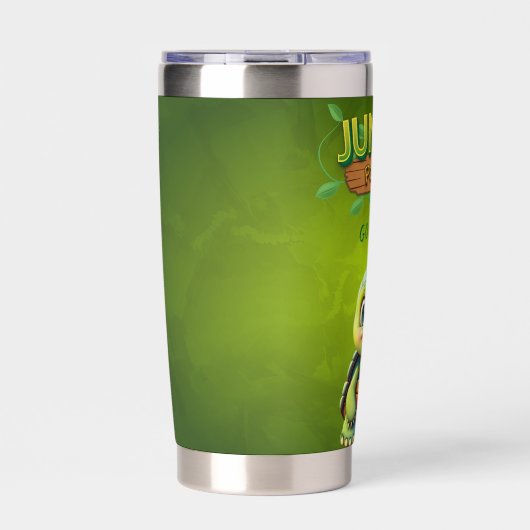 おもしろい亀の行き野生の亀の自然動物の緑🐢 保温保冷タンブラー (正面)