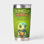 おもしろい亀の行き野生の亀の自然動物の緑🐢 保温保冷タンブラー (左面)