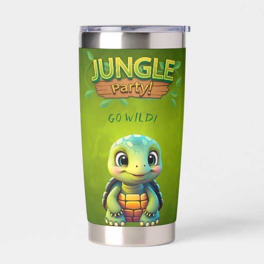 おもしろい亀の行き野生の亀の自然動物の緑🐢 保温保冷タンブラー (左面)