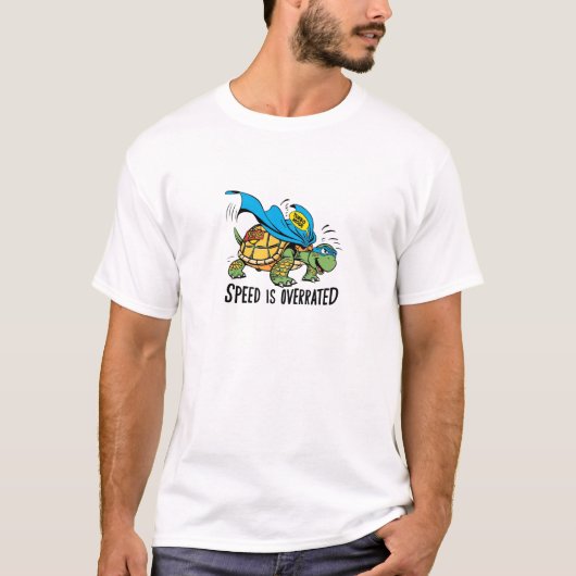 おもしろい亀をスーパーヒーロー岬 Tシャツ (正面)