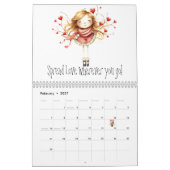 おもしろい予測できなと漫画の女の子 カレンダー (2月 2027)