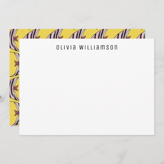 おもしろい予測できなイエローエンジェルフィッシュノーテカード ノートカード (正面/裏面)