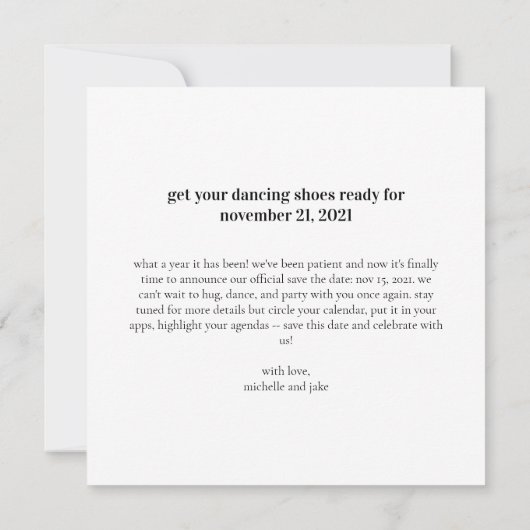 おもしろい予測できなデザイン日付のカー結婚ドを保存 (裏面)